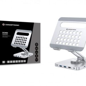 Conceptronic DONN26G Tablet Stand with 8-in-1 USB 3.2 Gen 1