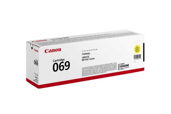 Toner Canon CRG069Y, Galben, capacitate 1900 pagini, pentru i-SENSYS LBP673Cdw,