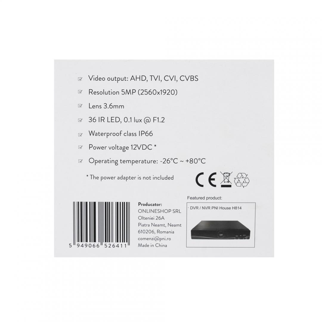 Camera supraveghere video PNI House AHD25 5MP, dome, lentila 3.6mm, - imagine 11
