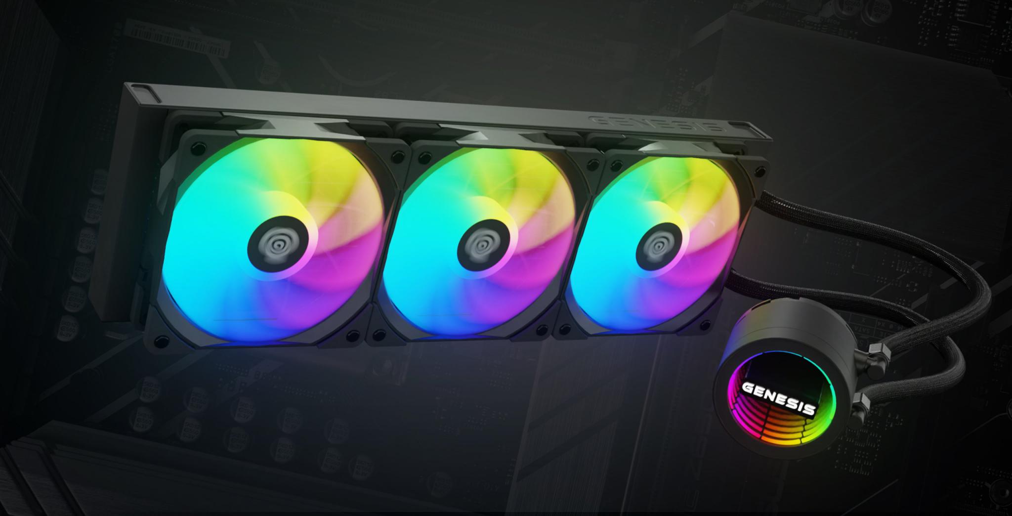 Cooler Procesor GENESIS HYDRIA 360 ARGB NEGRU, dimensiune radiator 397x120x27mm,