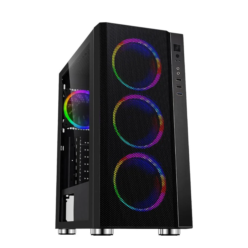 Carcasa Spacer Rainbow, Atx, Mid Tower Negru