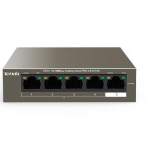 Tenda switch TEF1105P-4-38W, 5-Port 10/100Mbps, 4-porturi POE, Standarde de retea: