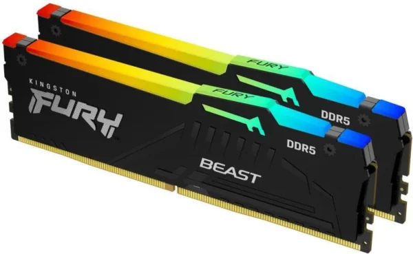 Memorie RAM Kingston DDR5 64GB 6000Mhz CL30 Dual Channel Kit 1.4V FuryBeast Black RGB EXPO