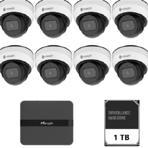 Kit supraveghere video Milesight 8 buc camere DOME MS-C2973-PD +
