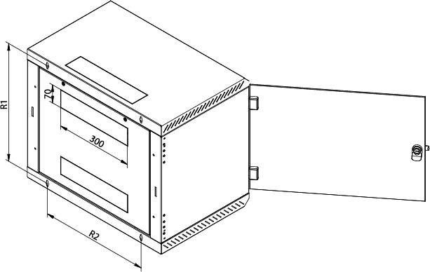 Rack de perete Triton seciune simpla 18 600mm adancime usa