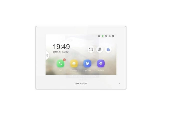 Monitor videointerfon Hikvision DS-KH6320Y-WTE2/WH, 2 fire, 4 7-inch IPS touch